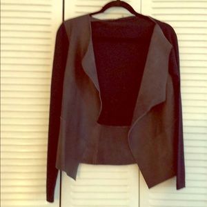 Navy open asymmetrical sweater